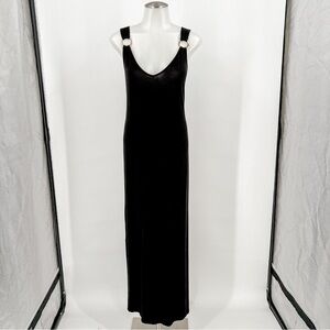 Green Envelope Black Maxi Dress